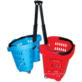 CE and ISO approval supermarket wire mesh basket, plastic basket with handle, single hand shopping basket
